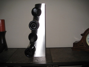 side view of table top wine rack